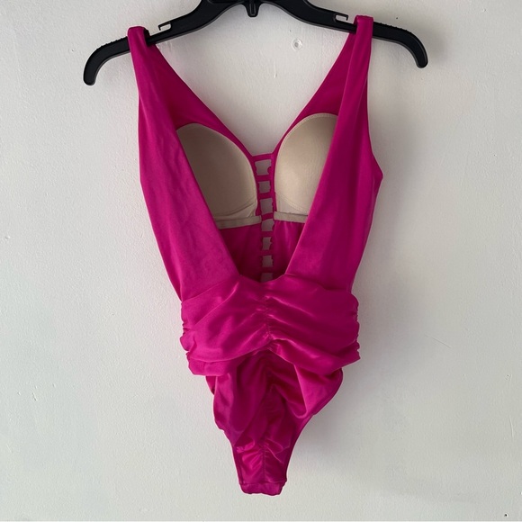 New! Leonisa shapeware slimming lattice front one piece swimsuit 37782 - Picture 6 of 11